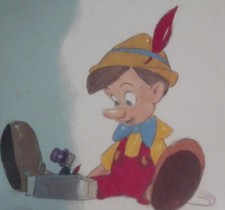 1978 Disney Pinocchio/Jiminy Animation Production Art 272/1000🚨RARE🚨HardWood picture