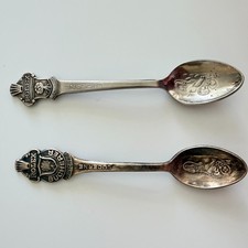 Vintage Rolex Bucherer Lucerne Switzerland Souvenir Spoons Pair CB 69 4.5” picture