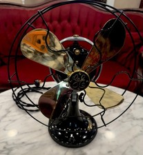 🔥Antique Vintage Electric 1920’s GE 9” Whiz Oscillating Fan Brass RESTORED picture