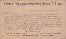 Postcard Veterans Employee's Association PA Railroad Co Philadelphia PA 1908 picture