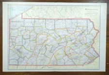 Vintage 1911 PENNSYLVANIA Map 22