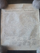 Declaration of Independence Replica Vintage Style Parchment Print 16” X 14” Navy picture