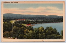 Moosehead Lake Maine ME Shore Resort View Linen Postcard c1940s picture