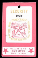 Vintage 1968 Democratic National Convention DNC Security Badge Chicago Humphrey picture