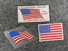 Vtg 1776-1976 Bicentennial Embroidered Patch U.S.A. Flag & Flag Sticker picture