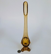 Viking Swung Glass Amber Vintage 14