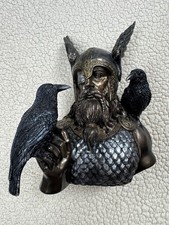 Veronese Design Norse God Odin & Ravens Hand Painted Resin Sculpture RARE picture