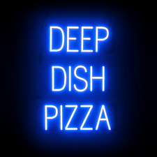 DEEP DISH PIZZA LED Sign - Blue | Neon Signs for Pizza Restaurant | Deep Dish Pi picture