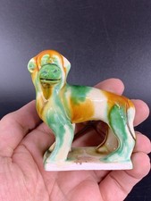 Vintage Chinese Sancai Glaze Monkey Dog Figurine Handmade picture
