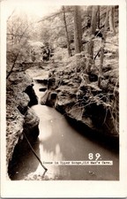 Vintage Black & White RPPC Postcard Scene in Upper Gorge Old Man's Cave picture