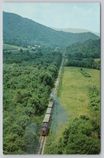 Train Crossing Flats Bear Creek Junction North Carolina Chrome Postcard picture