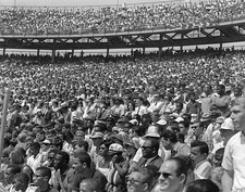 1960s Crowd of spectators at baseball stadium Historic Old Photo picture