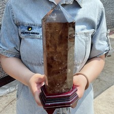 All 5.37LB Natural Smoky Quartz Crystal Point Obelisk Healing Home Decor G6958 picture