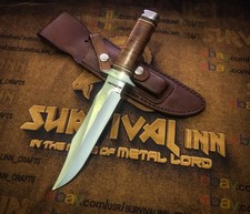 CUSTOM HANDMADE D2 STEEL STACKED LEATHER S.O.G REPLICA BOWIE KNIFE WITH SHEATH picture
