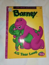 Vintage Barney All Year Long Children’s FUN Coloring Book with Story 1998 picture