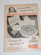 1947 POST'S CORN TOASTIES CEREAL Full Page Multi-Color Print Advertisement picture