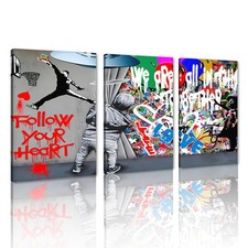Mamago 3 Piece Graffiti Wall Art Street Art Canvas Decor Follow Your Heart picture