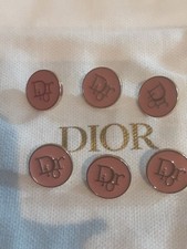Lot of 6 Christian DIOR pink / gold / size 0,6 inch metal 16 mm picture