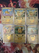 Pikachu Lot of 6 30th Anniversary Pokemon Cards picture