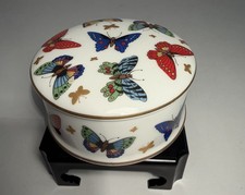 Vintage Gucci GG Logo/Butterflies Porcelain Covered Trinket Bowl England 1970’s picture