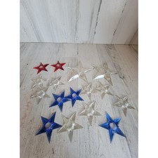 Unique vintage plastic reflector star USA star Xmas ornament set unique red picture