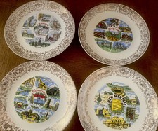 Vtg. 4-Souvenir State Plates Collectible Arizona Missouri Wisconsin New Mexico picture
