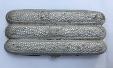 Vintage Hammered Tin Three-Fingered Cigar Case Holder picture