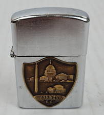 Vintage Golden Bell Windproof Lighter Washington D.C. Crest Made in Japan picture