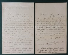 LOT 1884 antique HANDWRITTEN LETTER baltimore md HANNA BECK /BAILEY picture