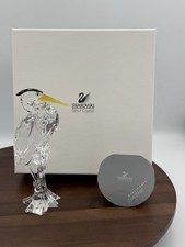 Swarovski Crystal Silver Heron Bird Figurine 7670 Mint in Box With COA picture