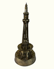 Vtg Mid Century Brass Pakistan Minar Model Landmark Sculpture 14.5” Has bending picture