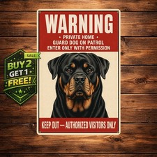 Rottweiler Warning Heavy Duty Plaque Metal Tin Sign 8x12 picture