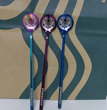 Starbucks Iridescent Mermaid Logo Coffee Stir Spoon Set - Collectible 17cm Spoon picture
