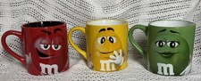 M&M Coffee Mug Set Of 3 Red, Yellow And Green 16oz picture