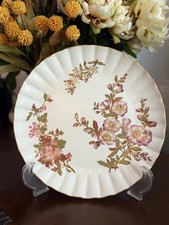 Antique Royal Worcester Blush Scallop Gold Edge Floral Plate #1416. EUC picture