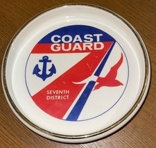 Vintage Coast Guard seventh District ceramic ashtray trinket dish 7” picture