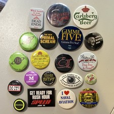 Vintage (‘80s - ‘90s) Mixed Lot of 20 Pinback Buttons Badges picture