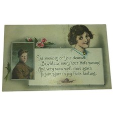 Antique WWI Soldier Poem Postcard Series 601 Romantic Military Ephemera 1910s picture