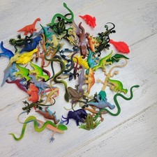 Dinosaur Lizards Snakes Toys Bundle Lot Of 60 1-3 inch  picture