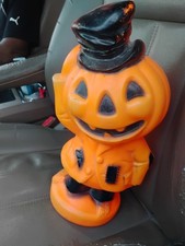Empire Vintage 1968 Halloween Jack-O-Lantern Plastic Decoration Orange/Black picture