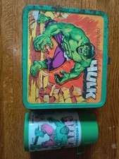 RARE 1978 The Incredible Hulk Metal Lunch Box With Thermos Lunchbox Complete picture