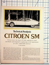 Vintage 1970 Citroen SM Technical Analysis Road & Track Magazine Article picture