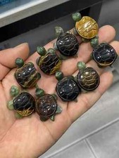 100pc Natural Tiger's eye Crystal Quartz Carved Crystal Sea turtle reiki Random picture