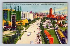 Chicago IL-Illinois, Chicago Worlds Fair Transportation Row, Vintage Postcard picture