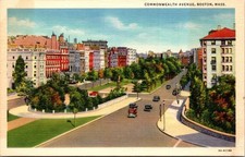 Linen Postcard , Commonwealth Avenue , Boston , Mass. picture