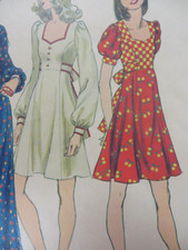 Vtg 70's Simplicity 5347 SWEETHEART NECKLINE FLARED DRESS Sewing Pattern Women picture