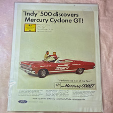 Original 1966 Mercury Comet Cyclone GT Indy 500 Pace Car Ad Vintage Print  picture