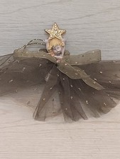 Vtg Home Decor Angel Doll Michal Negrin Crystal Ornament Italy Cherub Christmas  picture