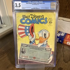 CGC 3.5 WALT DISNEY'S COMICS AND STORIES #46 • OW PGS • WAR BONDS CVR Carl Barks picture