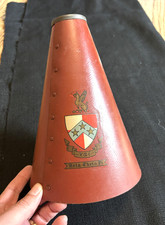 VINTAGE Beta Theta Pi fraternity small megaphone w/ crest & college seal - OLD picture